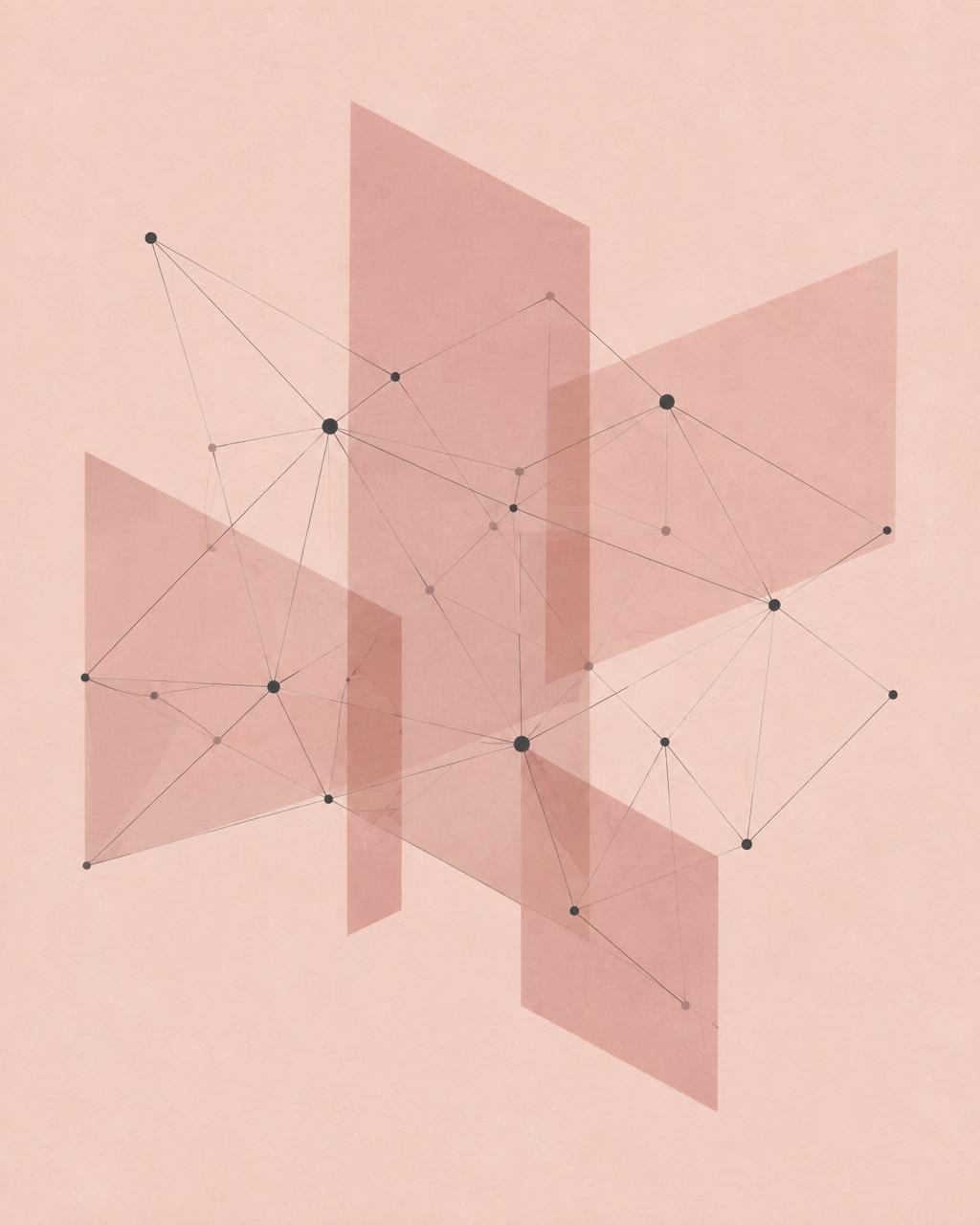 Abstract network artwork representing connected intelligent systems